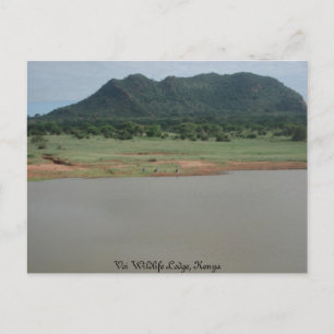 Natuur uitzicht van Voi wildlife Lodge, Kenia Briefkaart