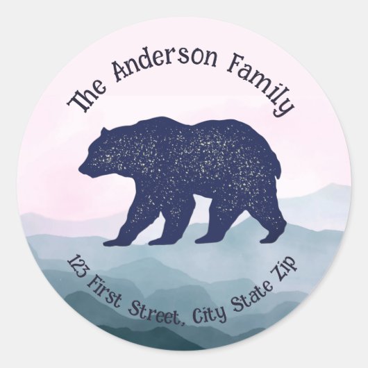 Natuur van Beer in wilde dieren Grizzly Art Ronde Sticker (Voorkant)