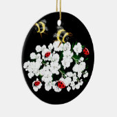 Natuur van BEES en Ladybugs Keramisch Ornament (Rechts)