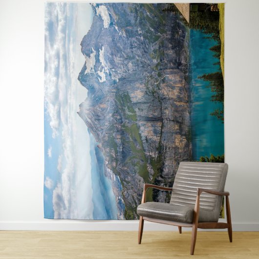 Natuur van bergen en Uitzichten in de oceaan Wandkleed (In situ)