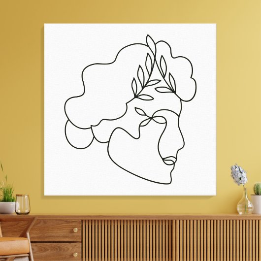 Natuur van Binnenuit – Abstracte Botanische Gezich Canvas Afdruk (Insitu (Woonkamer))