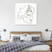 Natuur van Binnenuit – Abstracte Botanische Gezich Canvas Afdruk (Insitu (Slaapkamer))