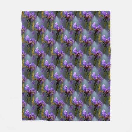 Natuur van Blue Flag Iris Flowers Fleece Deken (Voorkant)