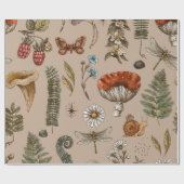 natuur van bossen naadloos. Amanita Cadeaupapier (Vlak)