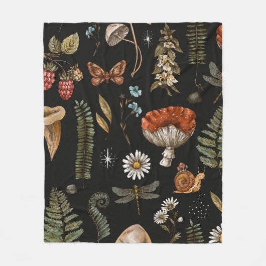 natuur van bossen naadloos. Amanita Fleece Deken (Voorkant)