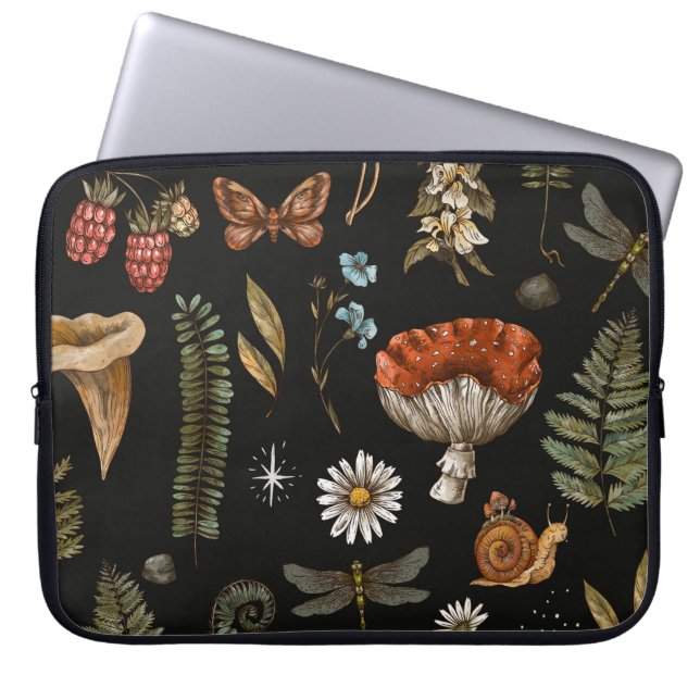  natuur van bossen naadloos. Amanita Laptop Sleeve (Voorkant)