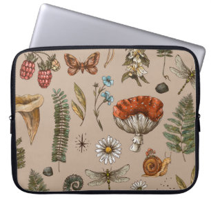  natuur van bossen naadloos. Amanita Laptop Sleeve