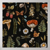  natuur van bossen naadloos. Amanita Poster (Voorkant)