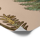  natuur van bossen naadloos. Amanita Poster (Hoek)