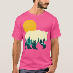 Natuur van bossen Zonnebomen Beer van wilde dieren T-shirt