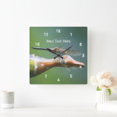 Natuur van Co van de libel de Proef Leuke Vierkante Klok (Huis)