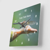 Natuur van Co van de libel de Proef Leuke Vierkante Klok (Hoek)