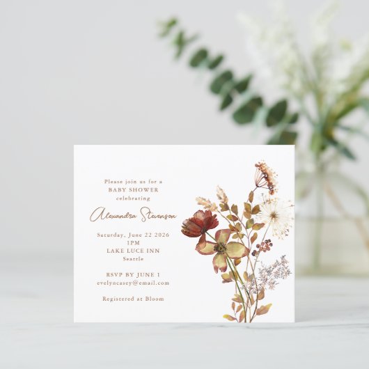 Natuur van de begroting Blowers Baby shower Uitnod (Staand voorkant)