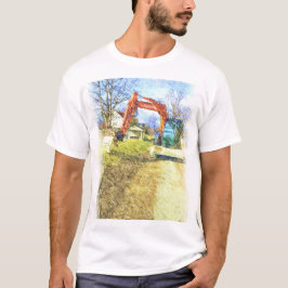 natuur van de graafmachine en huis t-shirt