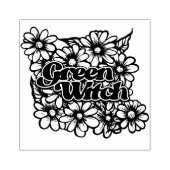Natuur van de Groene heks Daisy Wiccan Druid Witch Rubberstempel (Afrduk)