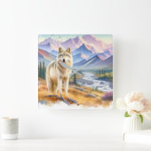 Natuur van de houtwolf vierkante klok (Huis)