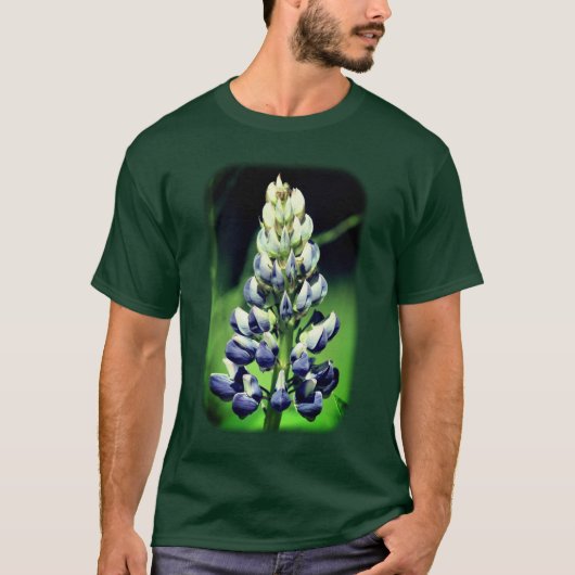 Natuur van de liefdeblauwe lupine ventilator t-shirt (Voorkant)