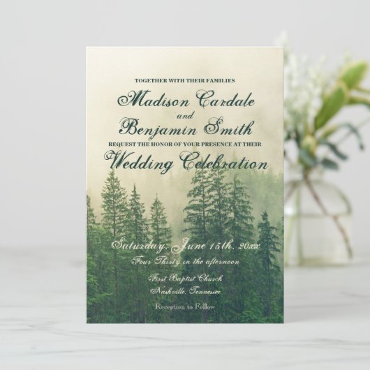 Natuur van de Rustic Mountain Forest Pine Trees Kaart (Staand voorkant)