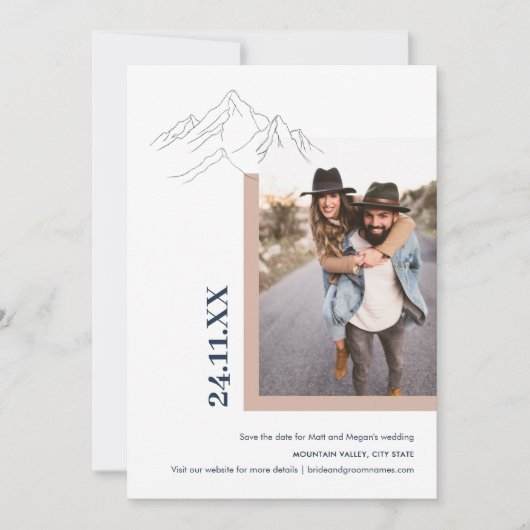 Natuur van de Rustige berg in de buitenlucht Foto  Save The Date (Voorkant)