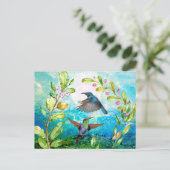 Natuur van de Schilderachtig Waterverf van vogels  Briefkaart (Staand voorkant)