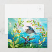 Natuur van de Schilderachtig Waterverf van vogels  Briefkaart (Voorkant / Achterkant)