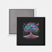 Natuur van de vlinderboom magneet (Voorkant / Achterkant)