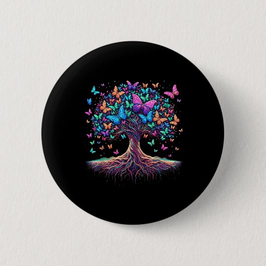 Natuur van de vlinderboom ronde button 5,7 cm (Voorkant)