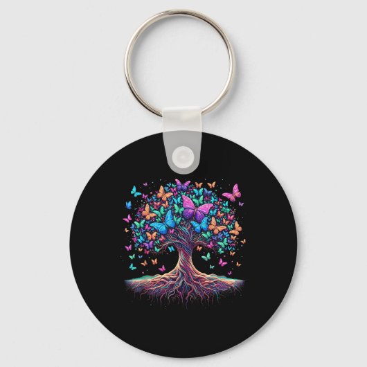 Natuur van de vlinderboom sleutelhanger (Voorkant)