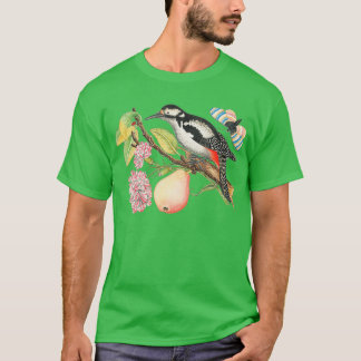 Natuur van de vogel, de vlinder en de peren T-shirt