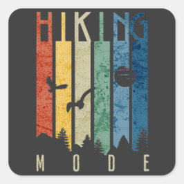 Natuur van de wandelmodus buitenshuis bergkamp vierkante sticker