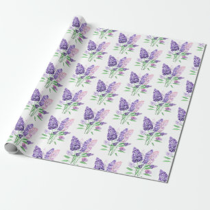 Natuur van de Waterverf van Lilacs Purple Flowers Cadeaupapier