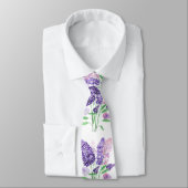 Natuur van de Waterverf van Lilacs Purple Flowers Stropdas (Gebonden)