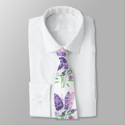 Natuur van de Waterverf van Lilacs Purple Flowers Stropdas (Gebonden)
