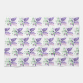 Natuur van de Waterverf van Lilacs Purple Flowers Theedoek (Horizontaal)