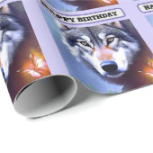 Natuur van de wolf olieverf, Verjaardag Cadeaupapier (Rol Hoek)