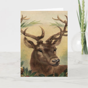 Natuur van Deer Buck Stag Rustige Kerstmis Feestdagen Kaart