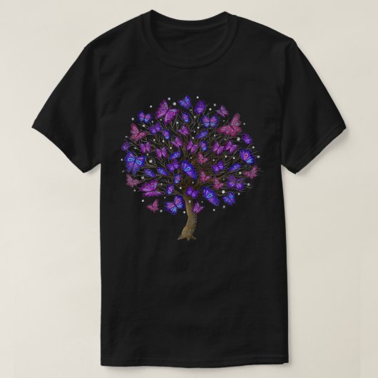 Natuur van dierlijke Paarse vlinderbloemigen T-shirt (Design voorkant)