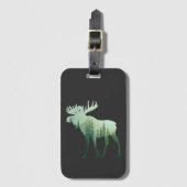 Natuur van elandherten en bossen bagagelabel (Voorkant (verticaal))