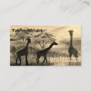 Natuur van geschilderde Afrikaanse dieren Kunstmat Visitekaartje