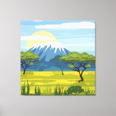Natuur van het Afrikaanse landschap Savannah Wild Canvas Afdruk (Voorkant)