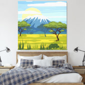 Natuur van het Afrikaanse landschap Savannah Wild Canvas Afdruk (Insitu (Slaapkamer))