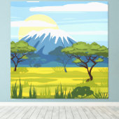 Natuur van het Afrikaanse landschap Savannah Wild Canvas Afdruk (Insitu (Houten vloer))