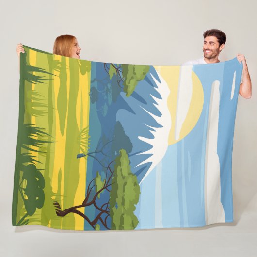 Natuur van het Afrikaanse landschap Savannah Wild Fleece Deken (In situ)