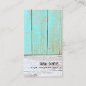 Natuur van het land Rustic Turquoise Wood Visitekaartje (Voorkant)