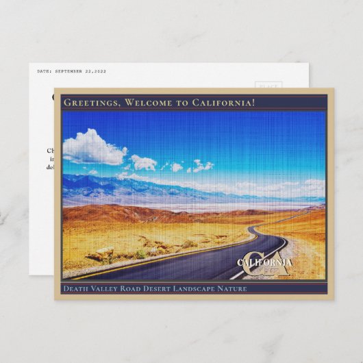 Natuur van het landschap Death Valley Road Desert Briefkaart (Voorkant / Achterkant)