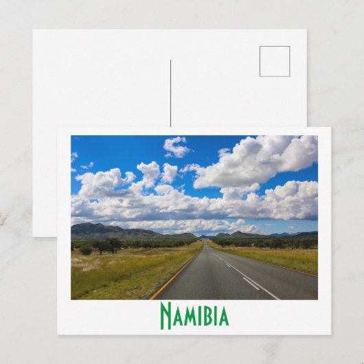 Natuur van het landschap langs de weg van Namibië Briefkaart (Voorkant / Achterkant)