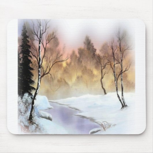 natuur van het landschap sneeuwdag winter muismat (Voorkant)