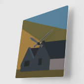 Natuur van het landschap van de berggebieden vierkante klok (Hoek)