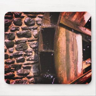 Natuur van houten waterwielen muismat