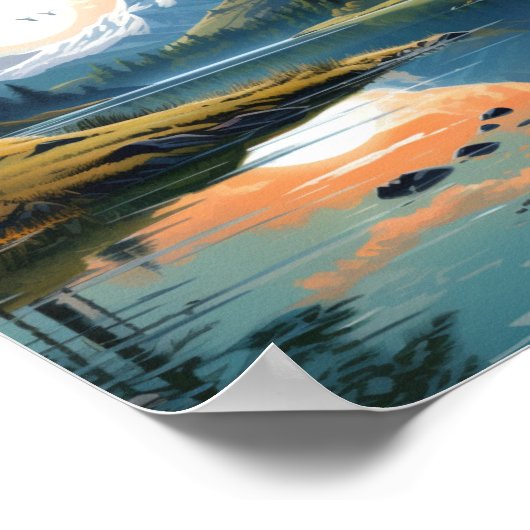 Natuur van landschapsschilderkunst poster (Hoek)